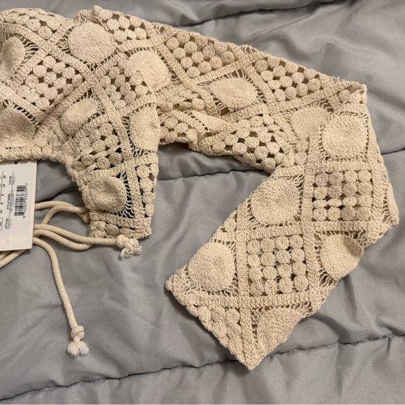 Andrea Iyamah Hira Cream Crochet Top - Picture 3 of 6